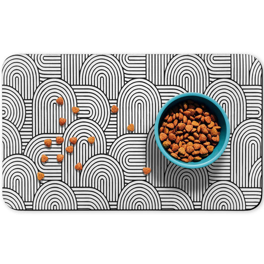 Dog Food Mats for Floors Waterproof Dog Cat Water Bowl Mats Pet Feeding Absorbent Mat Dog Cat Pet Placemats for Food and Water Bohemia 16 * 24 inch